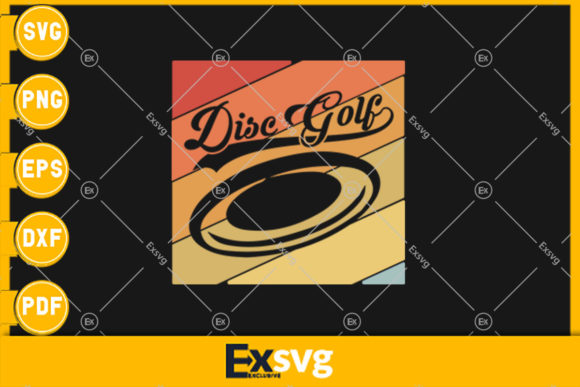Disc Golf in Retro Vintage Style Frisbee