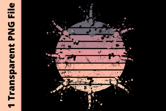 Exploding Retro Sunset - Distressed