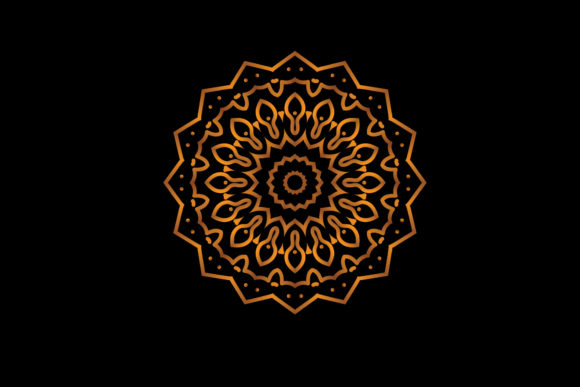 Mandala Gradient Gold Design Art Retro