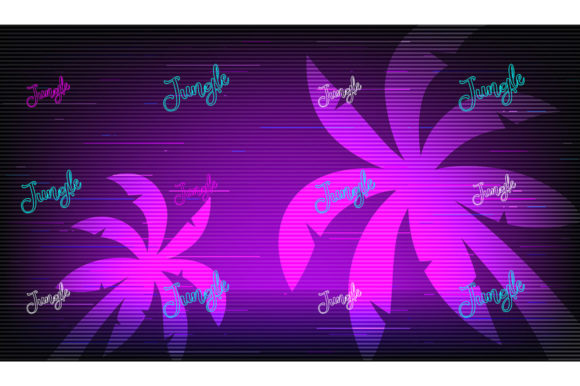 Palm Trees Retro Futuristic Style Vector