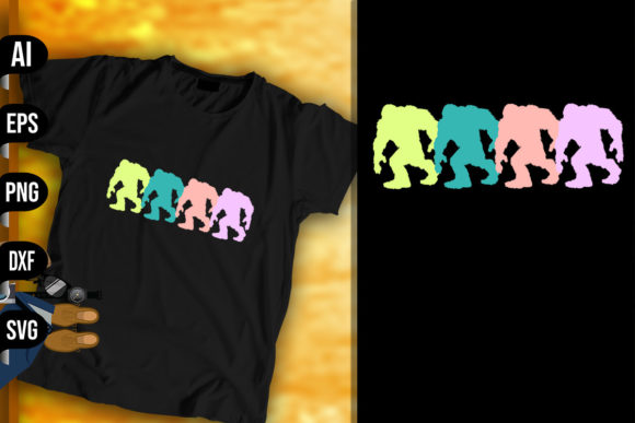 Retro Color Bigfoot Sasquatch