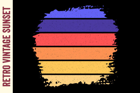 Retro Sunset Vintage Brush Background