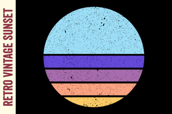 Retro Sunset Vintage Circle Design
