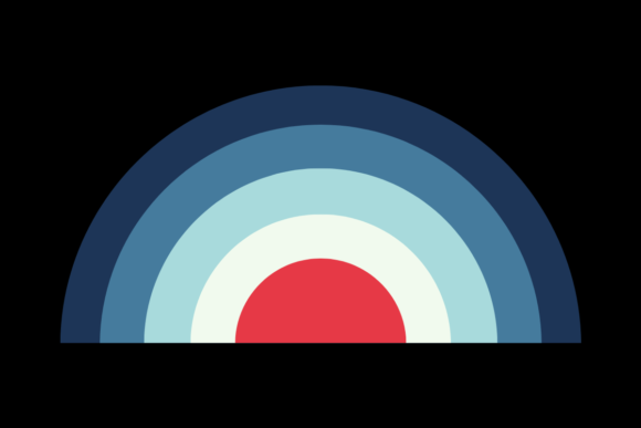 Retro Sunset Vintage - Half Circle