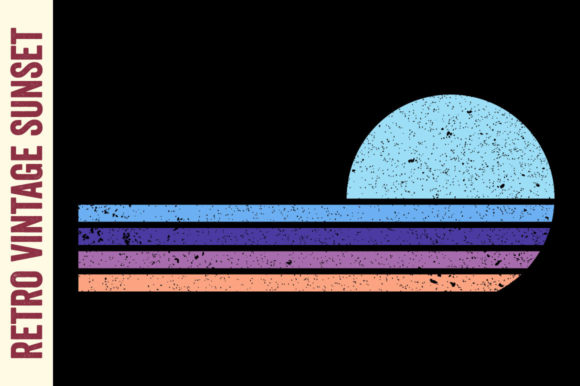 Retro Vintage Sunset Beach Graphic 70s