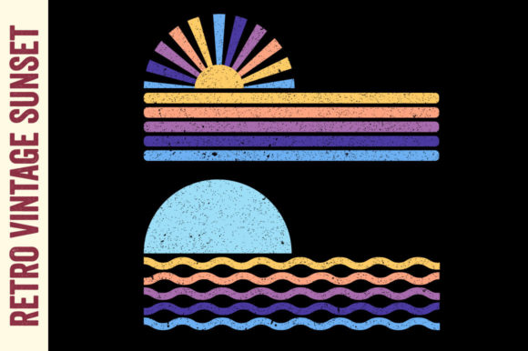 Retro Vintage Sunset Beach Summer 1