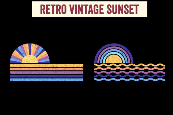 Retro Vintage Sunset Beach Surfing 1