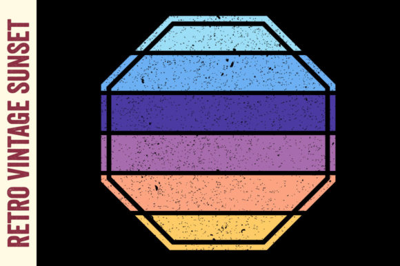 Retro Vintage Sunset Polygon 80s