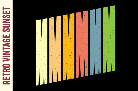 Retro Vintage Sunset Rectangle Striped