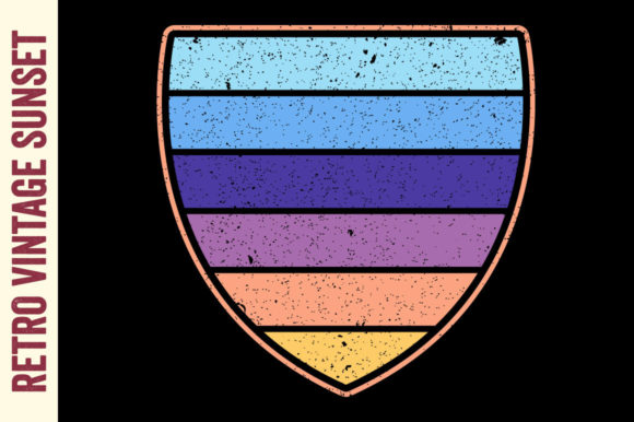 Retro Vintage Sunset Shield Design