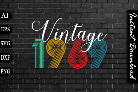 Vintage 1969 Retro Color Birthday Design