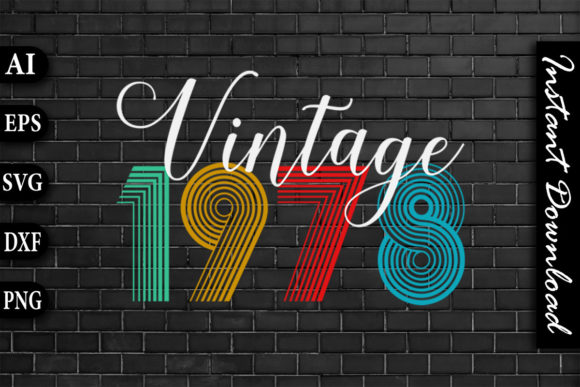Vintage 1978 Retro Color Birthday Design