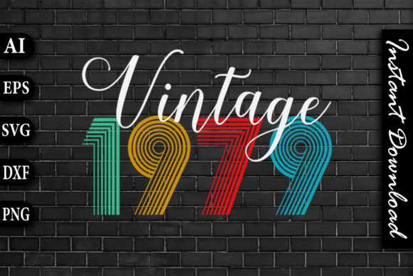 Vintage 1979 Retro Color Birthday Design