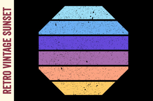 Vintage Retro Sunset Badge Graphic