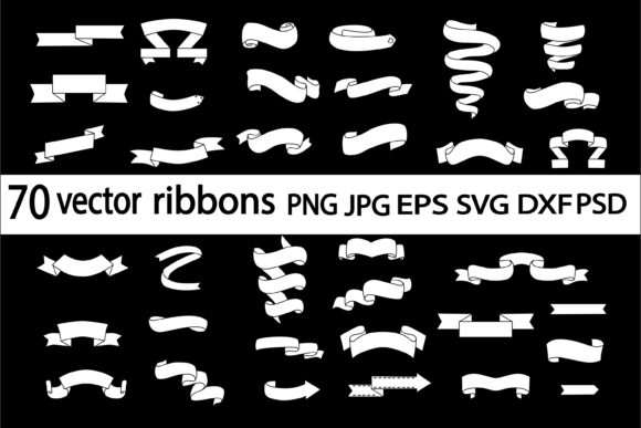 White Ribbon Banners SVG